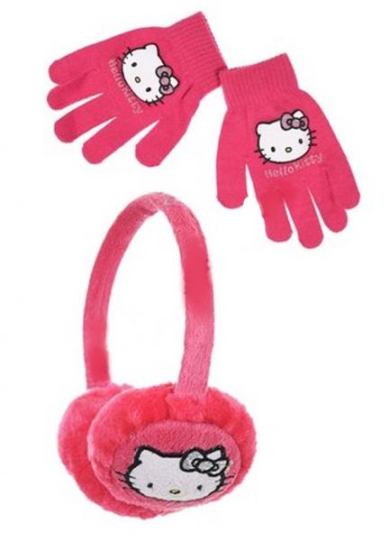 KLAPKY NA UŠI A RUKAVICE HELLO KITTY 