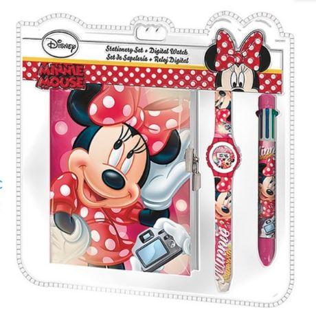 SOUPRAVA ZÁPISNÍK, HODINKY A PROPISKA MINNIE 