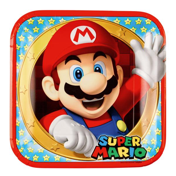 SADA 8 KS PAPÍROVÝ TALÍŘ SUPER MARIO 