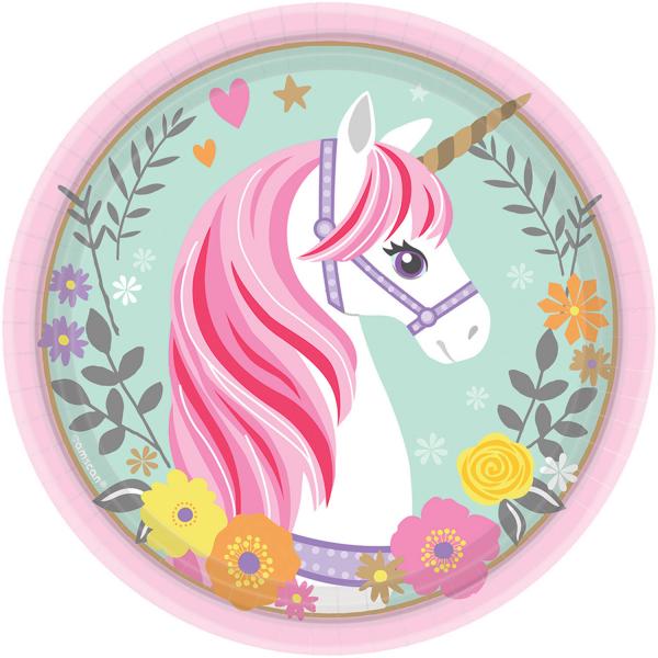 SADA 8 KS PAPÍROVÝ TALÍŘ UNICORN 